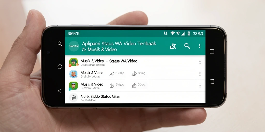 Tampilan antarmuka 369ZK yang intuitif untuk status WA video.