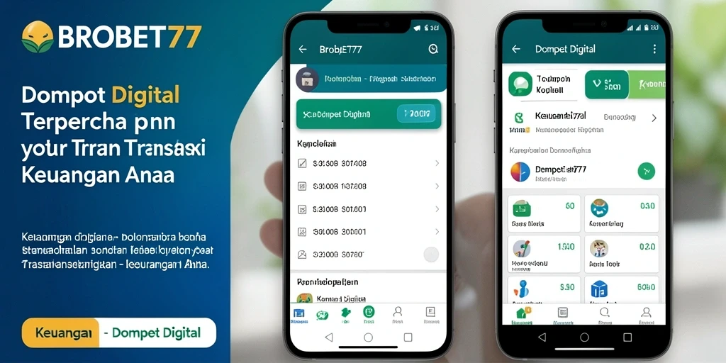 Antarmuka aplikasi BROBET77 yang modern dan fungsional untuk Dompet Digital.
