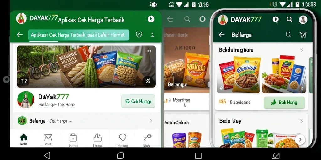 Tampilan antarmuka aplikasi Cek Harga DAYAK777 yang informatif dan menarik.