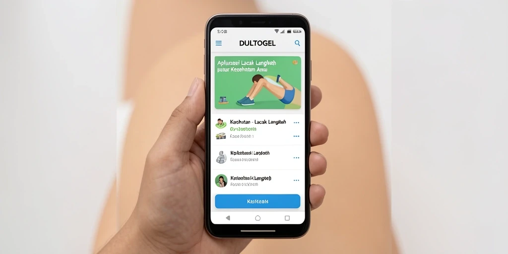 Tampilan antarmuka DULTOGEL saat melacak langkah.