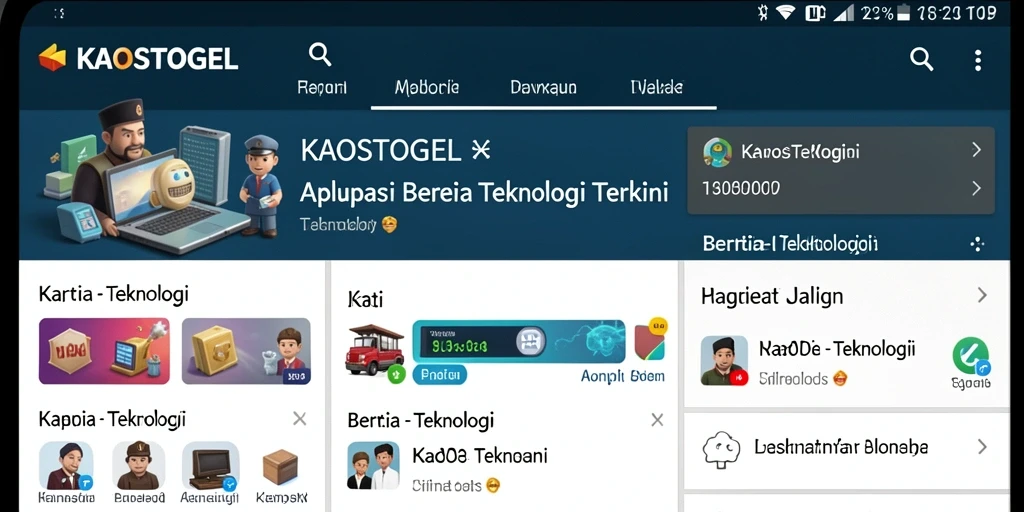 Tampilan antarmuka KAOSTOGEL yang intuitif dan informatif.
