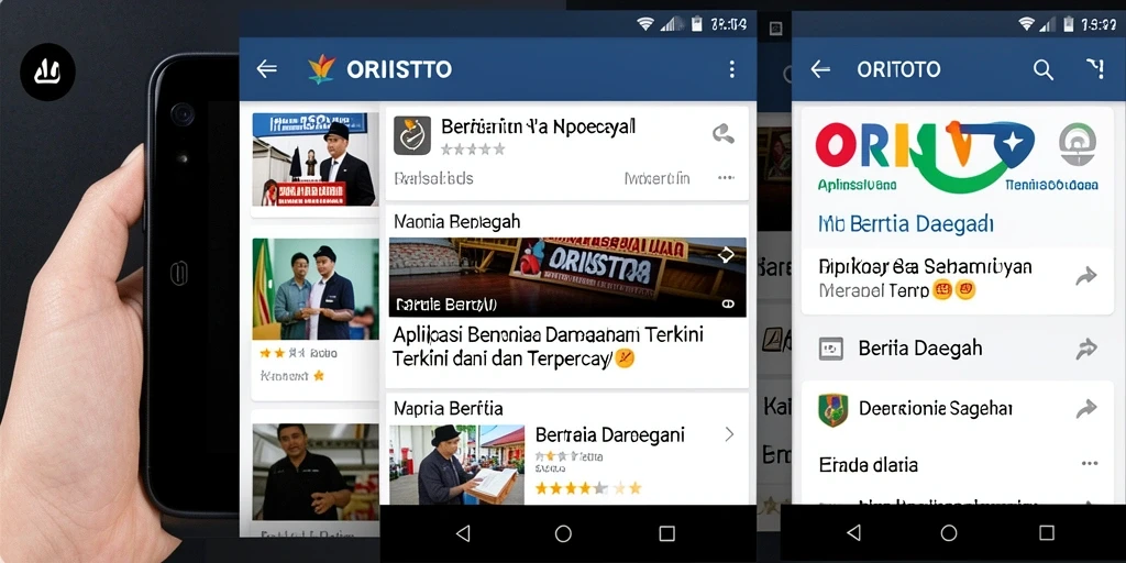 Tampilan antarmuka aplikasi ORISTOTO dengan fitur berita daerah.