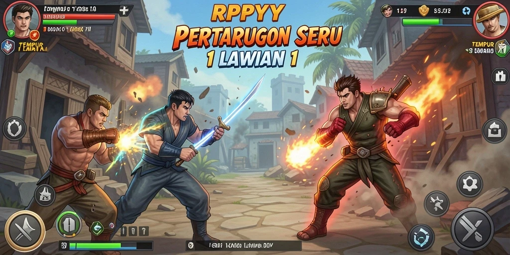Tampilan antarmuka RPYYY yang menarik dan fungsional saat bertarung 1 lawan 1.